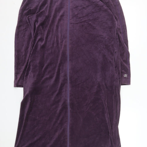 Rösch Women’s Purple Velour Midi Zip Dress Size 14