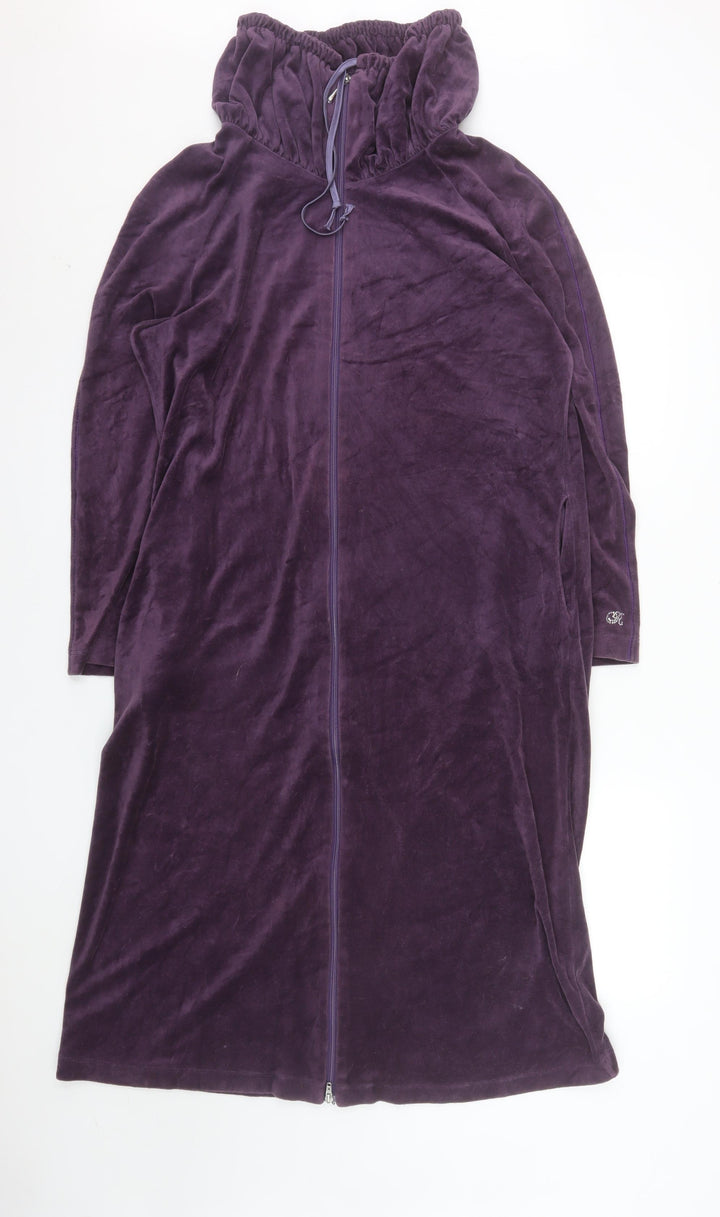 Rösch Women’s Purple Velour Midi Zip Dress Size 14
