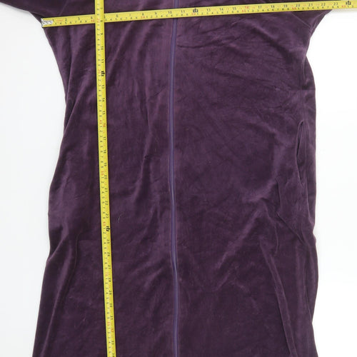 Rösch Women’s Purple Velour Midi Zip Dress Size 14