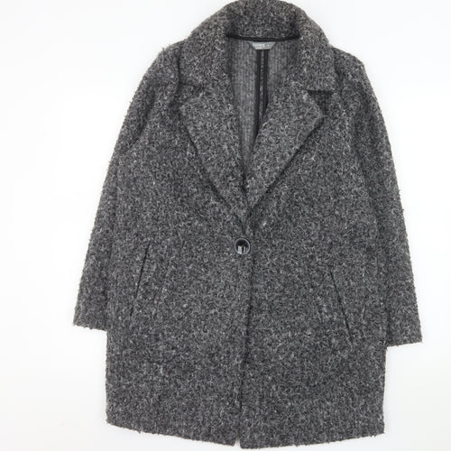 Nutmeg Women's Grey Mid-Length Textured Overcoat Size 10