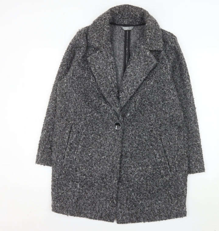 Nutmeg Women's Grey Mid-Length Textured Overcoat Size 10