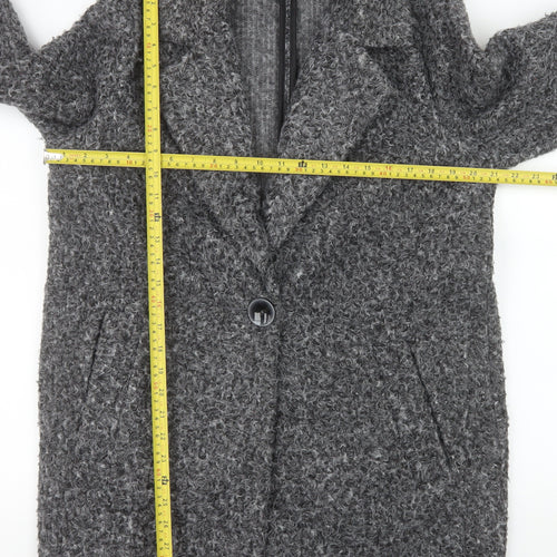 Nutmeg Women's Grey Mid-Length Textured Overcoat Size 10