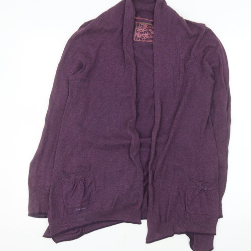 Fat Face Womens Purple Cardigan Size 10 Long Sleeve Knit