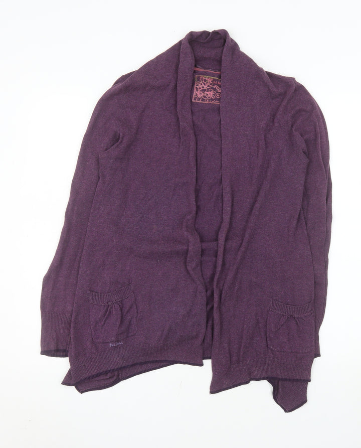 Fat Face Womens Purple Cardigan Size 10 Long Sleeve Knit