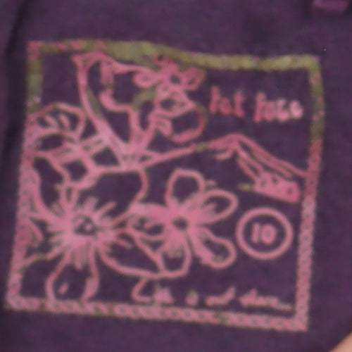 Fat Face Womens Purple Cardigan Size 10 Long Sleeve Knit