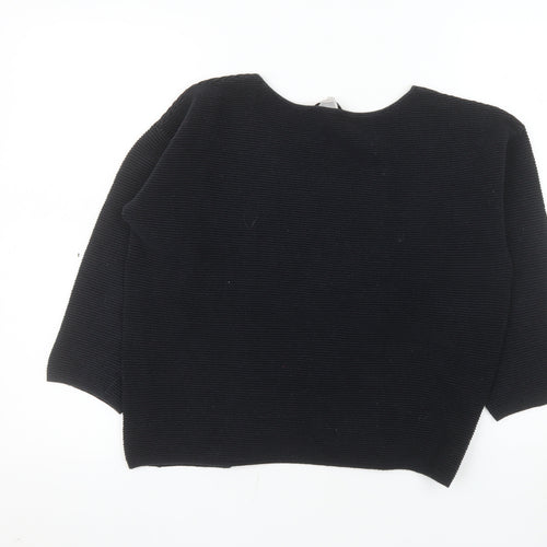 Great Plains Women’s Black Knit Cotton Blend 3/4 Sleeve Top S
