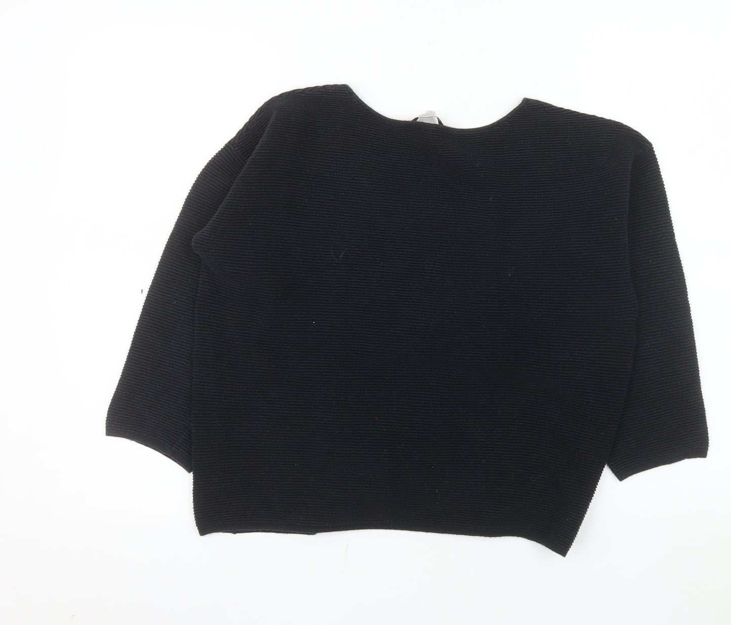 Great Plains Women’s Black Knit Cotton Blend 3/4 Sleeve Top S