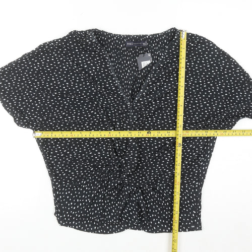 Marks and Spencer Womens Black Polka Dot Tunic Blouse Size 12