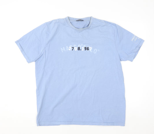 Marc O'Polo Men's Blue XL Graphic Cotton Crew Neck T-Shirt