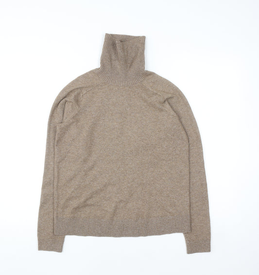 Marks and Spencer Women Beige Roll Neck Long Sleeve Jumper Size S