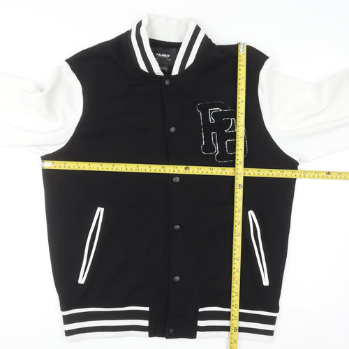 Pull & Bear Men's Black Varsity Jacket Size M College Style