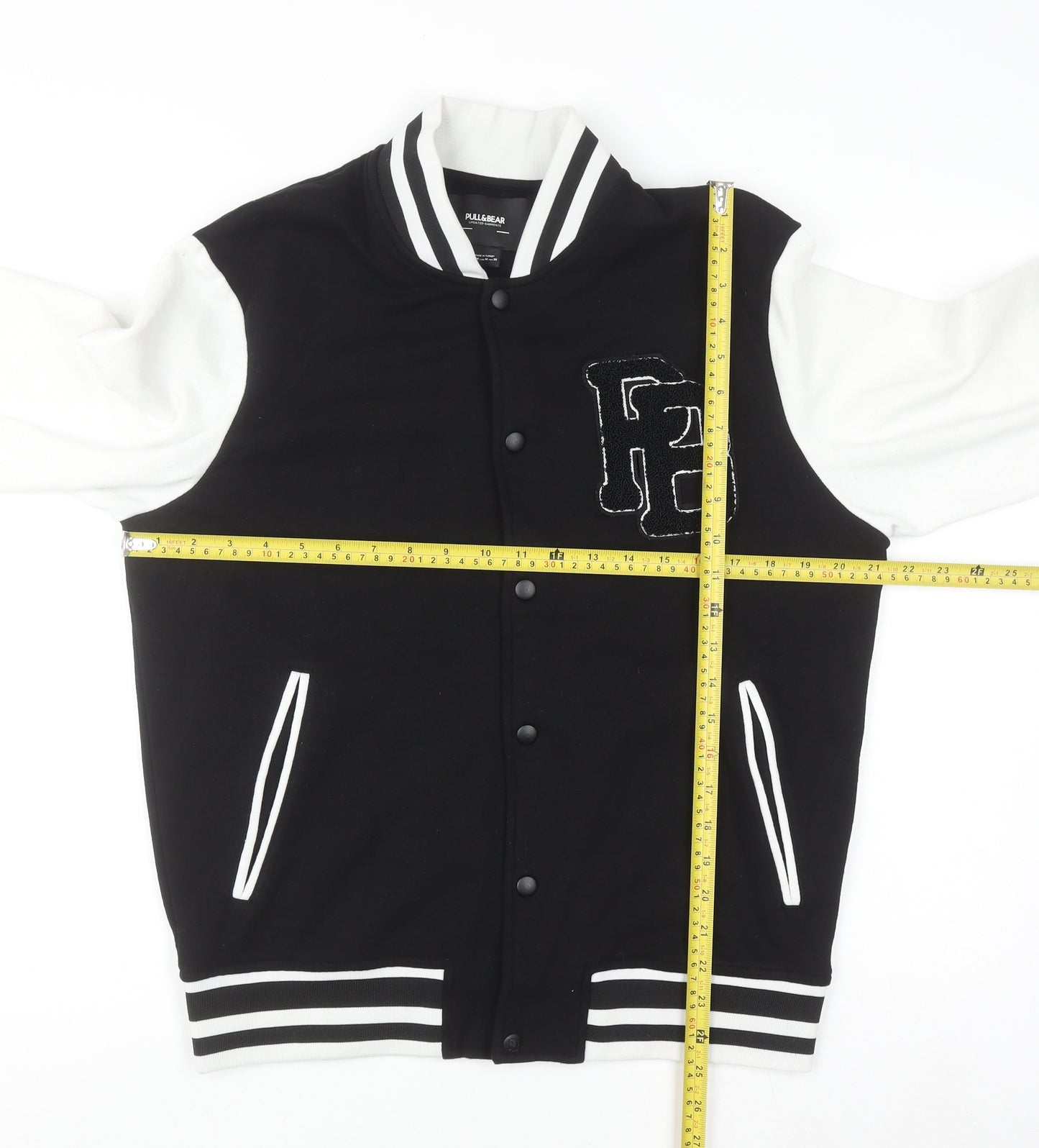 Pull & Bear Men's Black Varsity Jacket Size M College Style