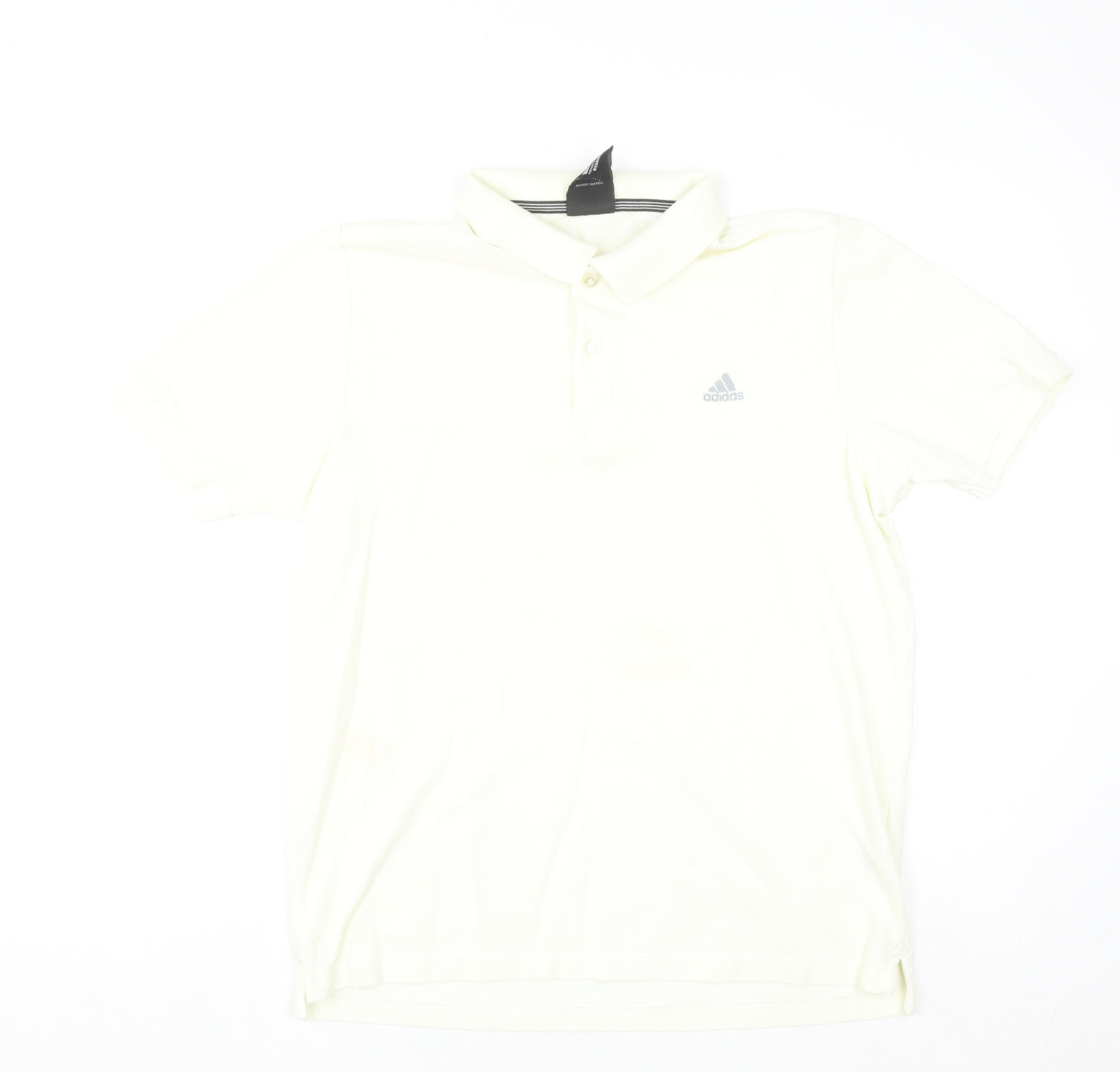 Adidas Men Ivory Clima365 Polo Shirt L Sports Casual Top