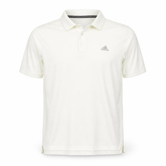 Front view of Adidas Men Ivory Clima365 Polo Shirt L Sports Casual Top
