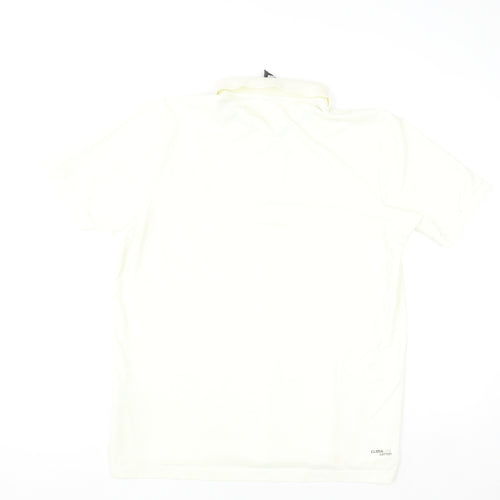 Adidas Men Ivory Clima365 Polo Shirt L Sports Casual Top
