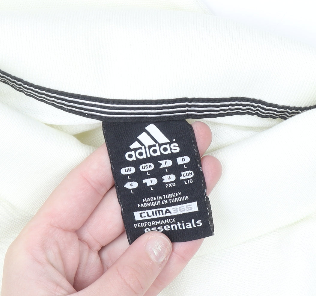 Adidas Men Ivory Clima365 Polo Shirt L Sports Casual Top