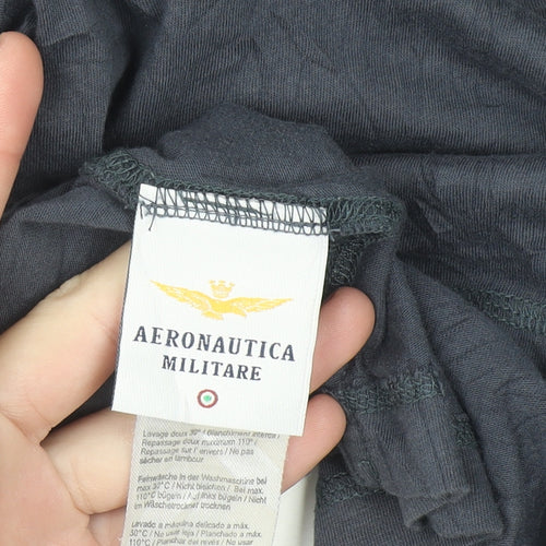 Aeronautica Militare Women's Blue Slim Fit Cotton T-Shirt Size S