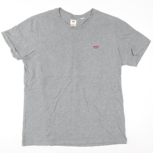 Levi's Men's Grey Crew Neck Regular Fit Cotton T-Shirt L