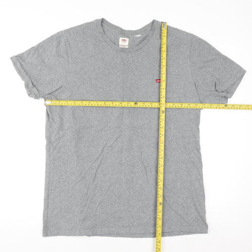 Levi's Men's Grey Crew Neck Regular Fit Cotton T-Shirt L