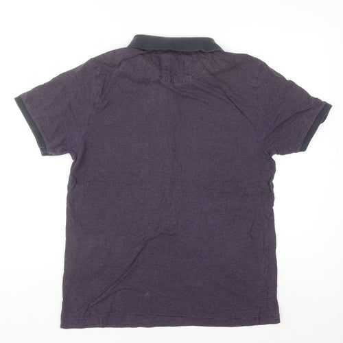 Jasper Conran Men's Purple Striped Cotton Polo Shirt M