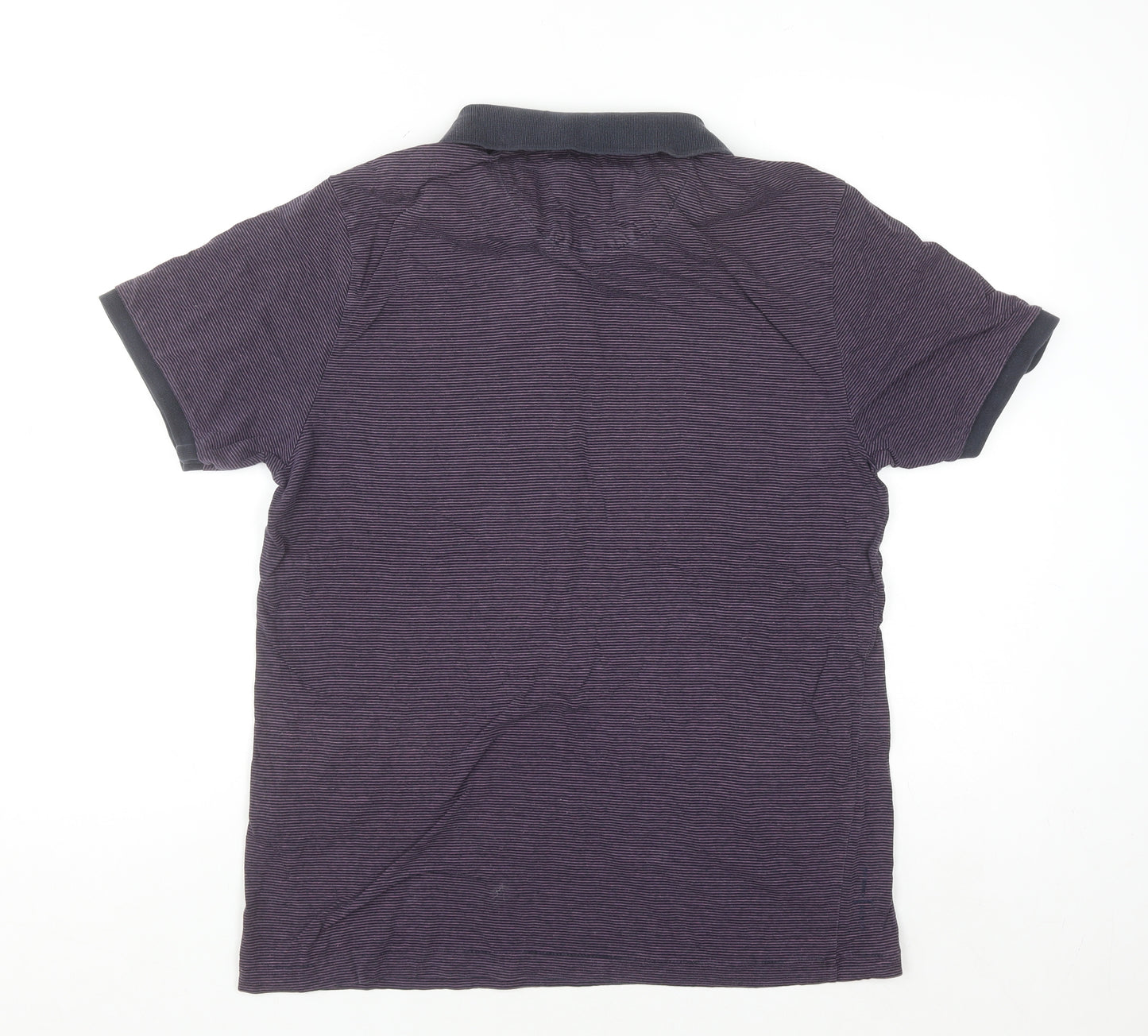 Jasper Conran Men's Purple Striped Cotton Polo Shirt M