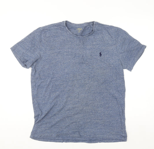 Ralph Lauren Men’s Blue Cotton Custom Fit Crew Neck T-Shirt Size L