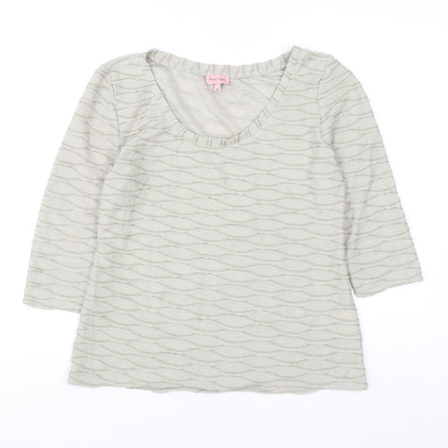 Phase Eight Women’s Beige 3/4 Sleeve Scoop Neck Blouse Size 14