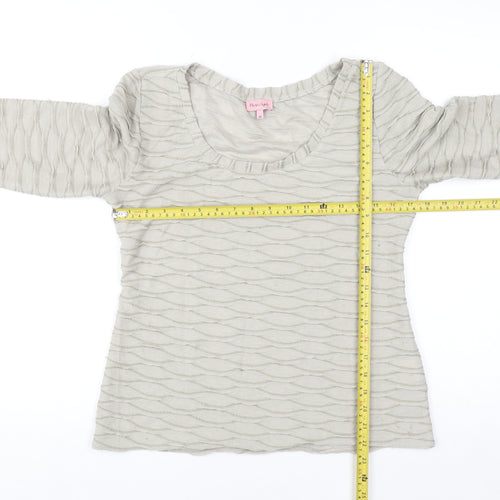 Phase Eight Women’s Beige 3/4 Sleeve Scoop Neck Blouse Size 14