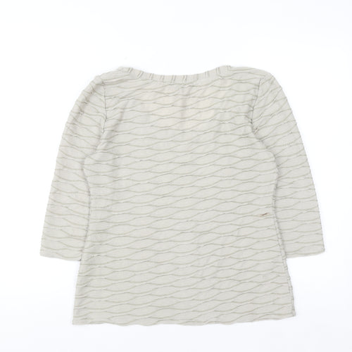 Phase Eight Women’s Beige 3/4 Sleeve Scoop Neck Blouse Size 14