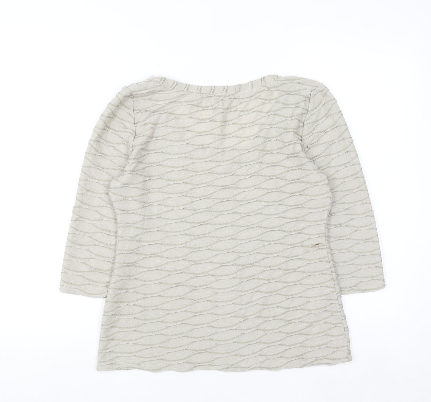 Phase Eight Women’s Beige 3/4 Sleeve Scoop Neck Blouse Size 14