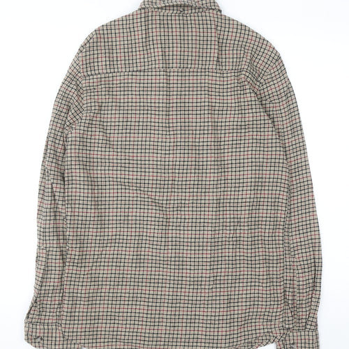 Kensington Eastside Mens Beige Check Cotton Flannel Shirt M