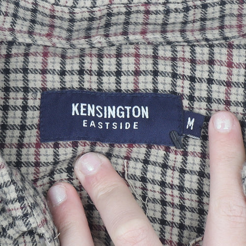 Kensington Eastside Mens Beige Check Cotton Flannel Shirt M