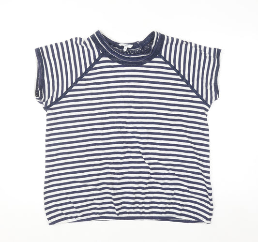 Next Women’s Blue White Striped Short Sleeve Cotton T-Shirt Size 20