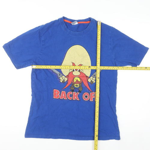 Looney Tunes Men's Blue Yosemite Sam Graphic T-Shirt Medium