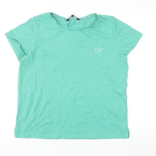 Crew Clothing Company Women's Green Size 14 Cotton Jersey T-Shirt