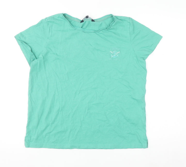 Crew Clothing Company Women's Green Size 14 Cotton Jersey T-Shirt