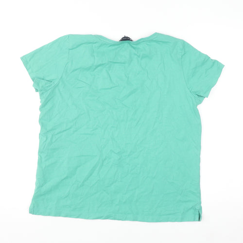 Crew Clothing Company Women's Green Size 14 Cotton Jersey T-Shirt