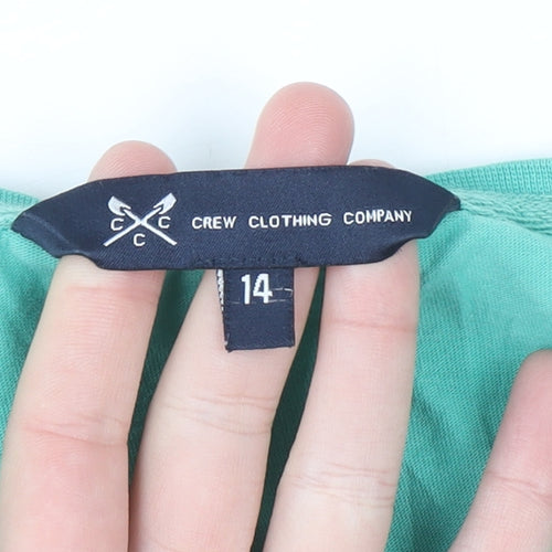 Crew Clothing Company Women's Green Size 14 Cotton Jersey T-Shirt