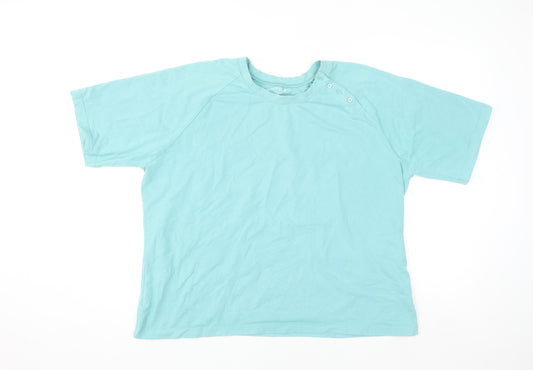 Orvis Women's Blue XL Basic Crew Neck Short Sleeve T-Shirt