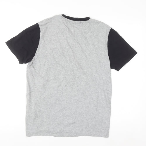 Champion Men’s Grey Black Short Sleeve Crew Neck Sports T-Shirt Medium