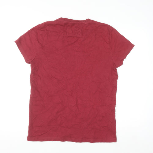 Jack Wills Men's Red Cotton Crew Neck Short Sleeve T-Shirt Size L