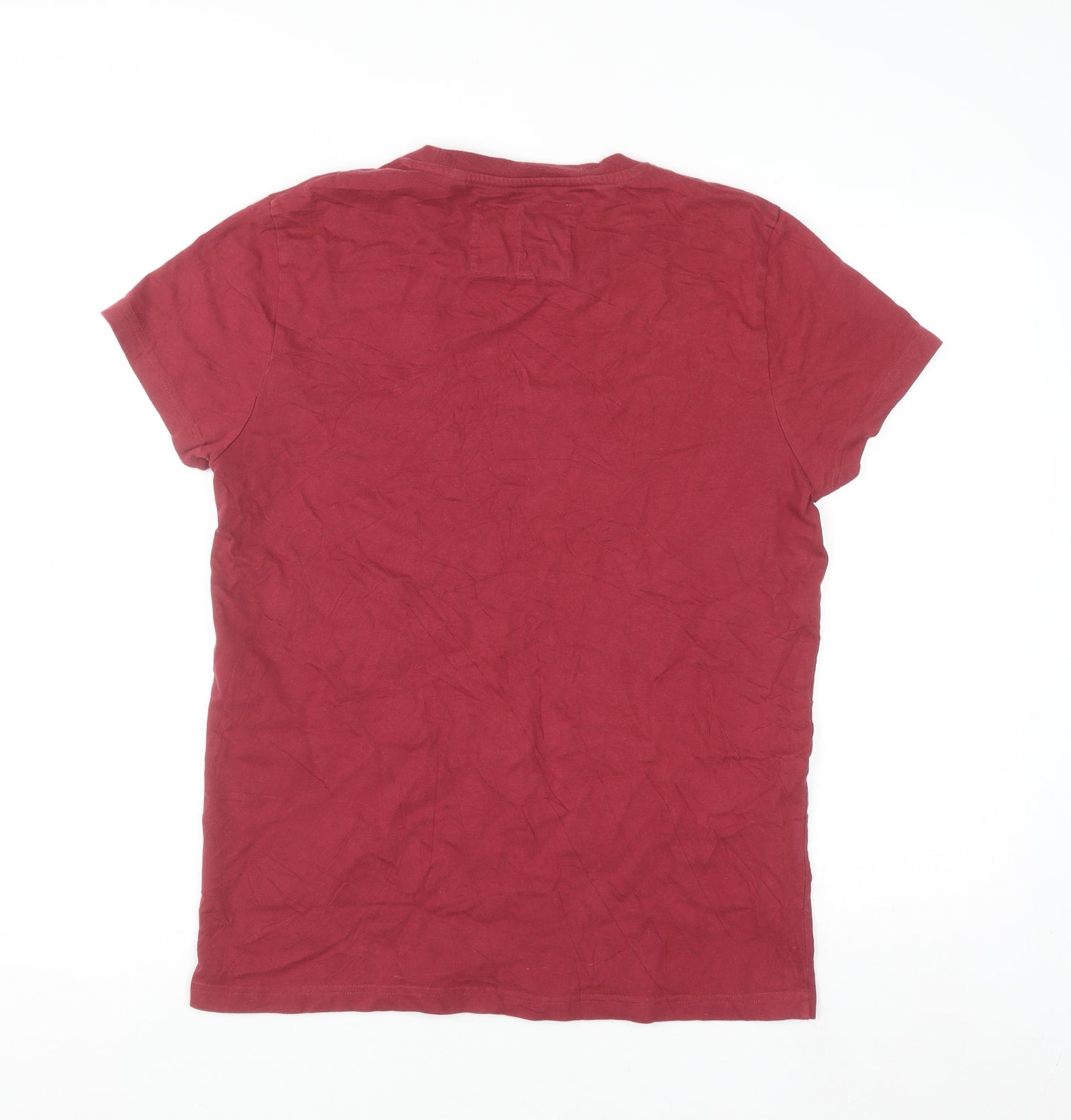 Jack Wills Men's Red Cotton Crew Neck Short Sleeve T-Shirt Size L