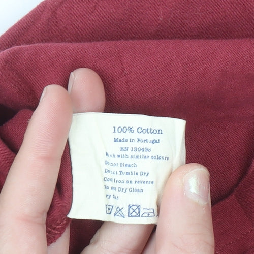 Jack Wills Men's Red Cotton Crew Neck Short Sleeve T-Shirt Size L
