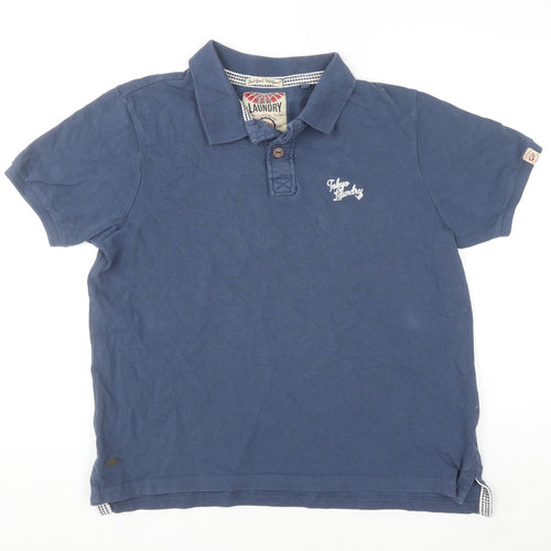 Tokyo Laundry Men's Blue Cotton Polo Shirt Size L Regular Fit