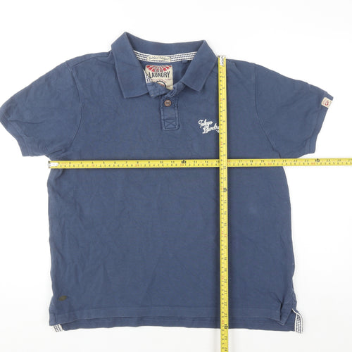 Tokyo Laundry Men's Blue Cotton Polo Shirt Size L Regular Fit