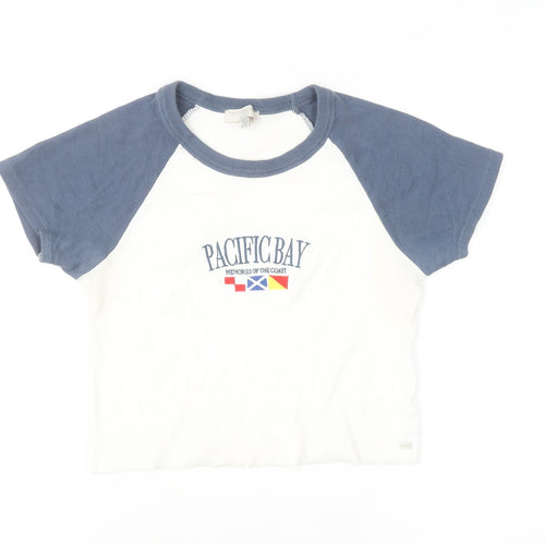 Pacific Republic Teens Blue White Raglan Ringer T-Shirt Size 12
