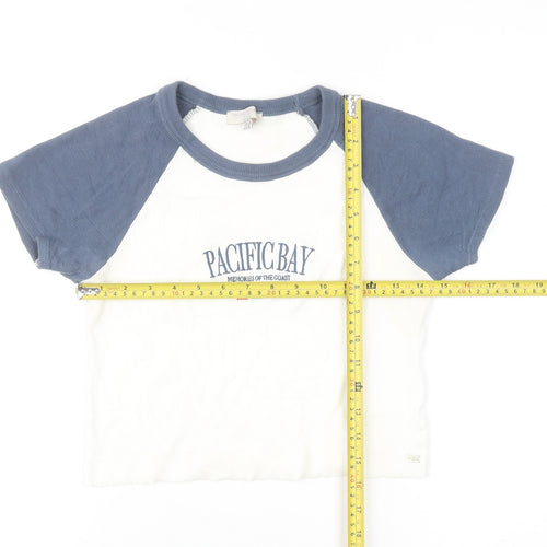 Pacific Republic Teens Blue White Raglan Ringer T-Shirt Size 12