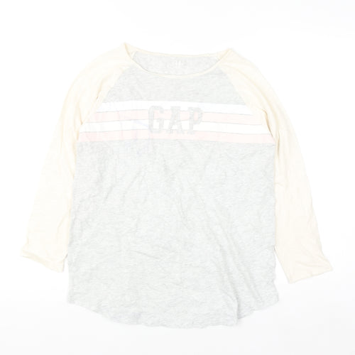 GAP Women’s Multicoloured Raglan 3/4 Sleeve Cotton T-Shirt Size S