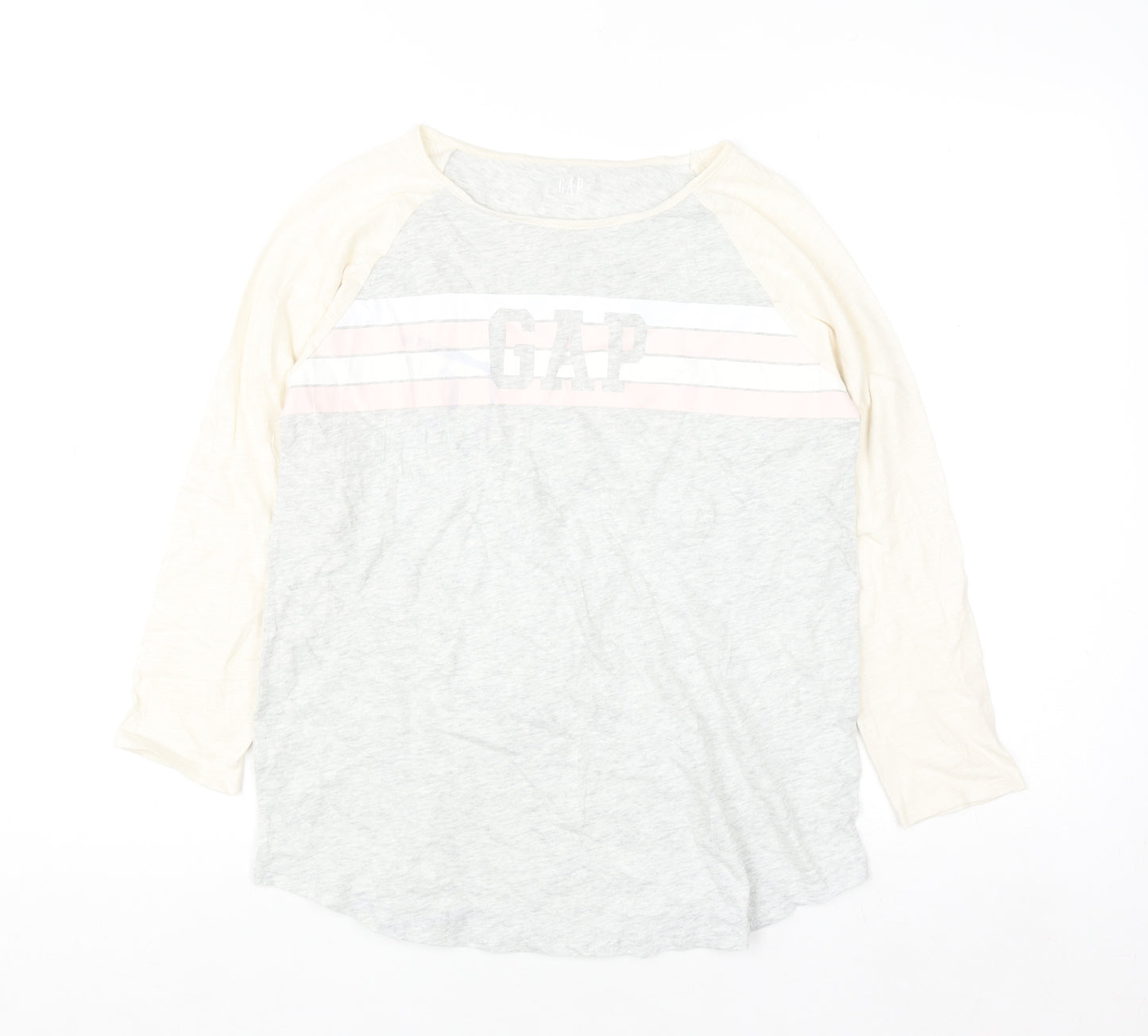 GAP Women’s Multicoloured Raglan 3/4 Sleeve Cotton T-Shirt Size S
