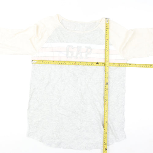 GAP Women’s Multicoloured Raglan 3/4 Sleeve Cotton T-Shirt Size S
